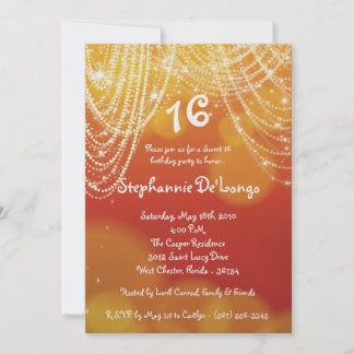 5x7 Glitz Glimmer Sweet 16 Birthday Einladung