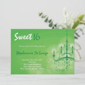 5x7 Green Chandelier Sweet 16 Birthday Invitation Einladung (Stehend Vorderseite)
