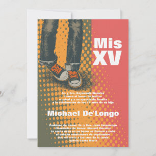 5x7 Grunge Sneaker Quinceanera Geburtstagseinladun Einladung