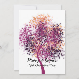 5x7 Hochzeit "Save The Date" Lila Baum Modern Einladung