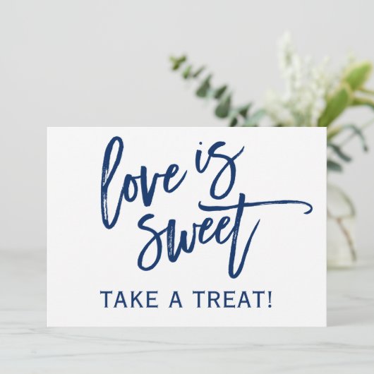 5X7 Hochzeits-Candy-Bar-/Buffet-Schild | Marinebla (Stehend Vorderseite)