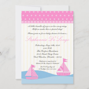 5x7 Naut Segelboot Wal Baby Shower Einladung