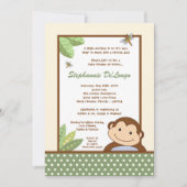 5x7 Papagayo Monkey Safari Baby Shower Einladung (Vorderseite)