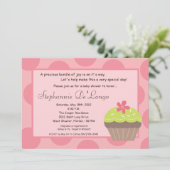 5x7 Polka Dot Cup Cake Baby Shower Einladung (Stehend Vorderseite)