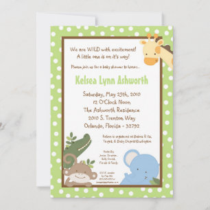 5x7 Safari Dschungel Zoo Tier Baby Shower Einladun Einladung