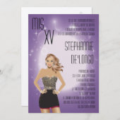 5x7 Sassy Blonde Quinceanera Birthday Einladung (Vorne/Hinten)