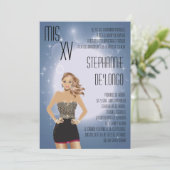 5x7 Sassy Blonde Quinceanera Birthday Einladung (Stehend Vorderseite)