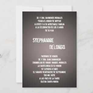 5x7 Schwarze DJ Spin Plattenspieler Quinceanera Ei Einladung