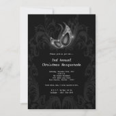 5x7 Silver Masquerade Christmas XMAS Invitation Einladung (Vorderseite)