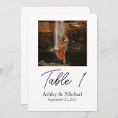 5x7 Table Number with Photo Einladung (Vorne/Hinten)