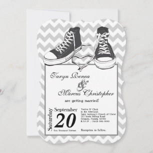 5x7 Teenager Turnschuhe Chevron Hochzeitseinladung Einladung