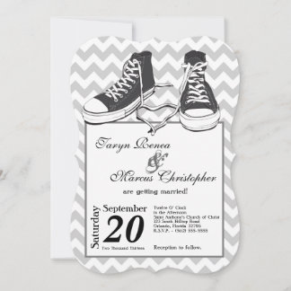5x7 Teenager Turnschuhe Chevron Hochzeitseinladung Einladung