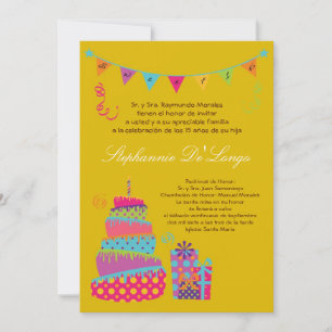 5x7 Topsey Cake Quinceanera Geburtstagseinladung Einladung
