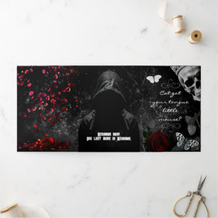 5x7 Trifold Hochzeits-Einladung Haunting Adeline Z Dreifach-gefaltete Programmkarte