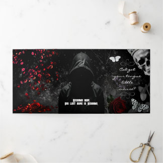 5x7 Trifold Hochzeits-Einladung Haunting Adeline Z Dreifach-gefaltete Programmkarte