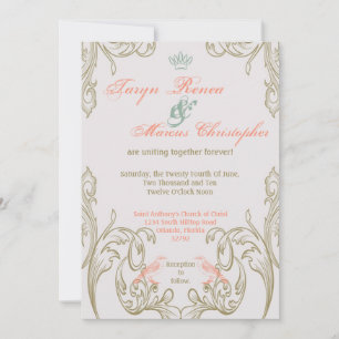 5x7 Vintage Liebesvögel Victoria Hochzeitseinladun Einladung