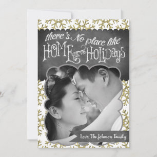 5x7 Weihnachten Gold-Schneeflocke Glitter-Foto Kar