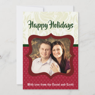 5x7 Weihnachts- XMAS rote Punkte FOTOKARTE Feiertagskarte