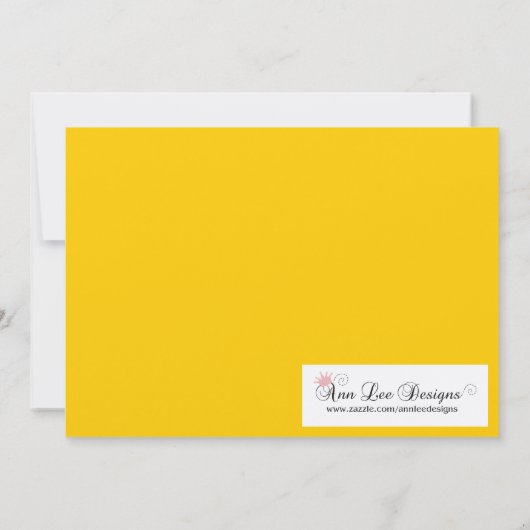 5x7 Yellow Masquerade Halloween Costume Invitation Einladung (Rückseite)