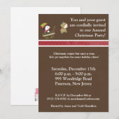 5x7Penguin/Ren-Weihnachtsspiel-Einladung Einladung (Vorne/Hinten)