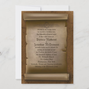 5x 7" Vintage Alte Papier Gothic Hochzeitseinladun Einladung