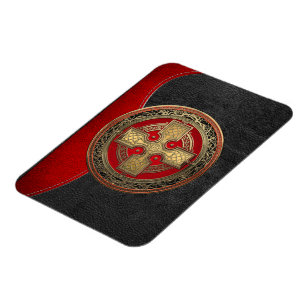[600] Alter keltischer heiliger Goldknotenkreuz Magnet