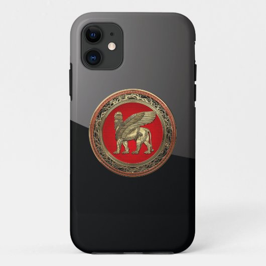 [600] Assyrian Winged Lion - Gold Lamassu Case-Mate iPhone Hülle (Rückseite)