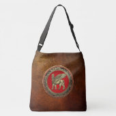 [600] Assyrian Winged Lion - Gold Lamassu Tragetaschen Mit Langen Trägern (Rückseite)