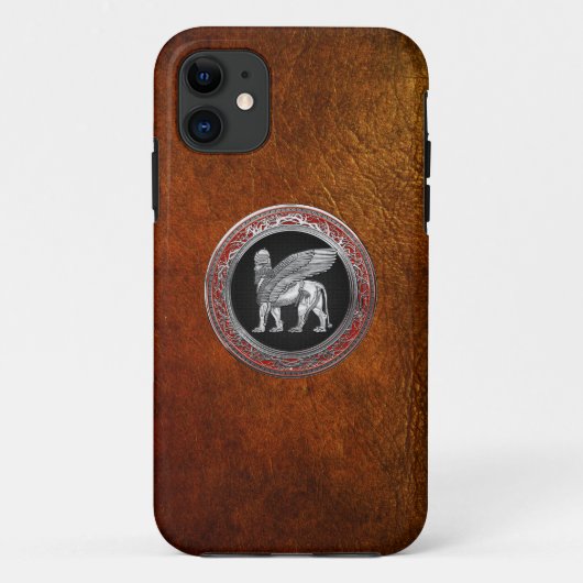 [600] Assyrian Winged Lion - Silver Lamassu Case-Mate iPhone Hülle (Rückseite)