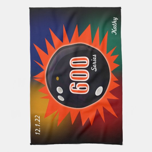 600 Bowling Serie mit Farben, Handtuch (Vertikal)