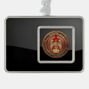 [600] Goldrömischer Kaiseradler Rahmen-Ornament Silber