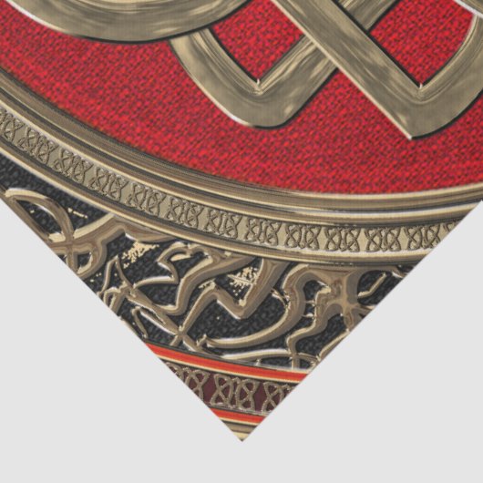 [600] Heiliges keltisches Goldknoten-Kreuz Seidenpapier (Detail)