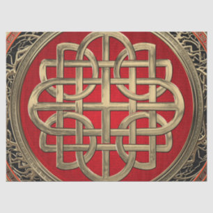 [600] Heiliges keltisches Goldknoten-Kreuz Seidenpapier