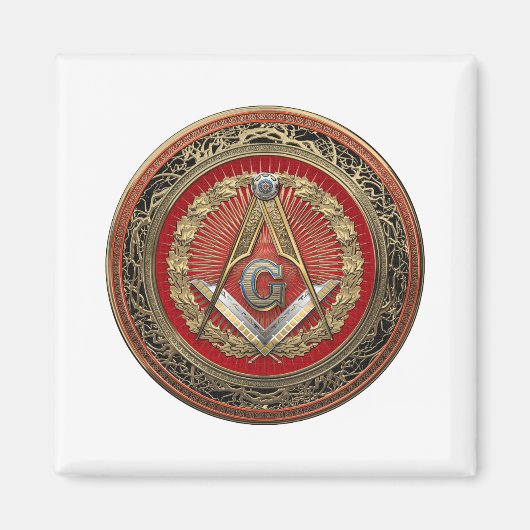 [600] Master Mason - Gold Square & Compasses Magnet (Vorne)