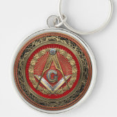 [600] Master Mason - Gold Square & Compasses Schlüsselanhänger (Vorne)