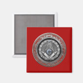 [600] Master Mason - Silver Square & Compasses Magnet (Vorderseite/Rückseite)