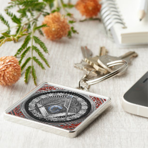 [600] Master Mason - Silver Square & Compasses Schlüsselanhänger