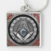 [600] Master Mason - Silver Square & Compasses Schlüsselanhänger (Vorne)