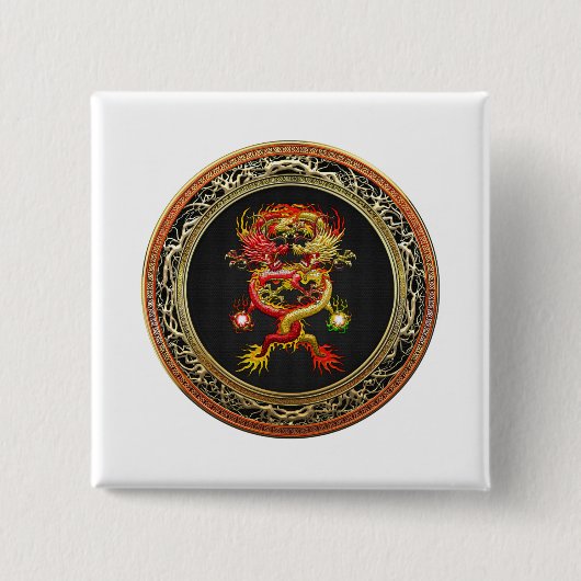 [600] Rote und Gelbe Drachen Button (Vorderseite)