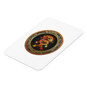 [600] Rote und Gelbe Drachen Magnet