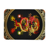 [600] Rote und Gelbe Drachen Magnet (Horizontal)