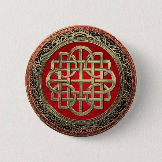 [600] Sacred Celtic Gold Knot Cross Button (Vorderseite)