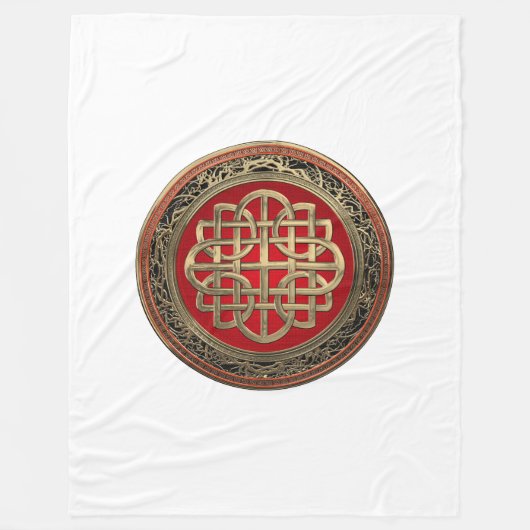 [600] Sacred Celtic Gold Knot Cross Fleecedecke (Vorderseite)