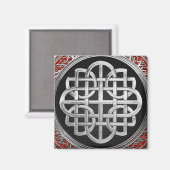 [600] Sacred Celtic Silver Knot Cross Magnet (Vorderseite/Rückseite)