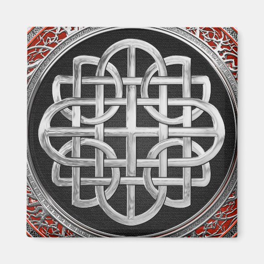 [600] Sacred Celtic Silver Knot Cross Magnet (Vorne)
