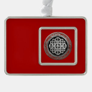 [600] Sacred Celtic Silver Knot Cross Rahmen-Ornament Silber