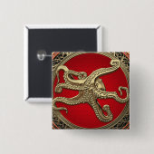 [600] Sacred Gold Octopus in Defensive Posture Button (Vorne & Hinten)