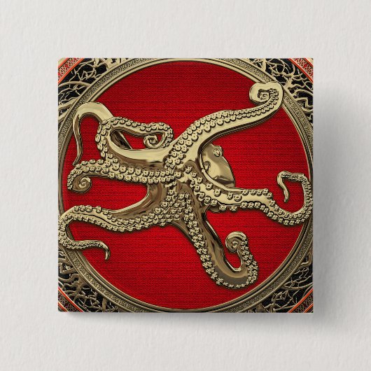 [600] Sacred Gold Octopus in Defensive Posture Button (Vorderseite)