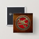[600] Sacred Gold Octopus in Defensive Posture Button (Vorne & Hinten)