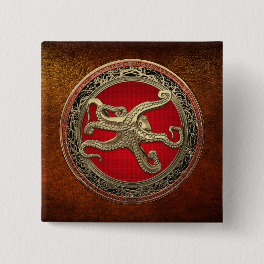 [600] Sacred Gold Octopus in Defensive Posture Button (Vorderseite)